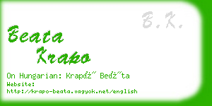 beata krapo business card